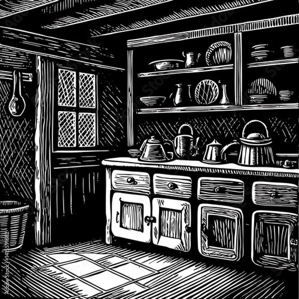 Obraz Monochrome Kitchen Interior