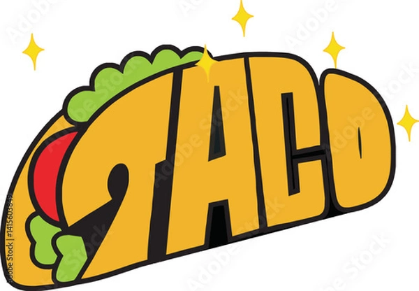 Obraz Editable taco vector illustration design with transparent background