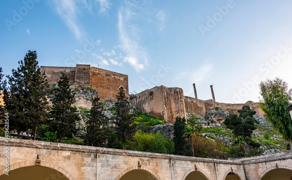 Fototapeta Sanliurfa Castle in Sanliurfa, Turkey. Historical castle in Urfa.