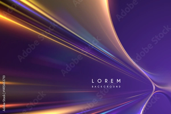 Fototapeta Abstract neon light motion lines background