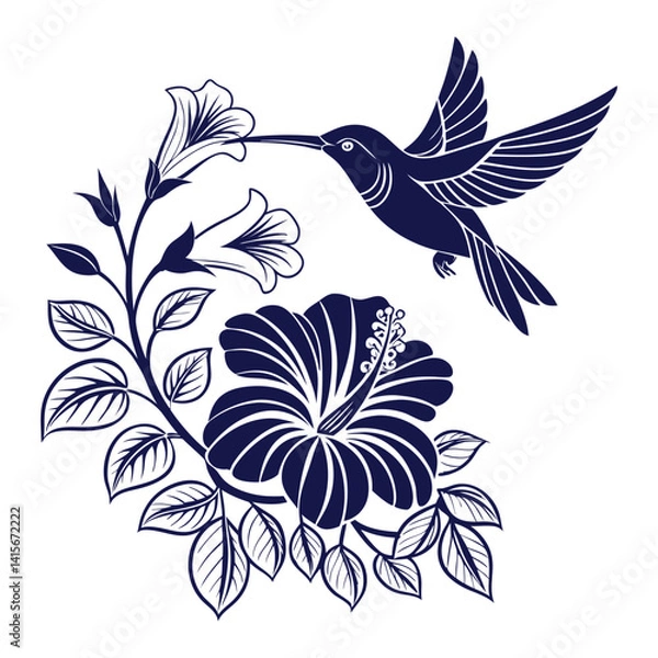 Fototapeta vector illustration of a bird