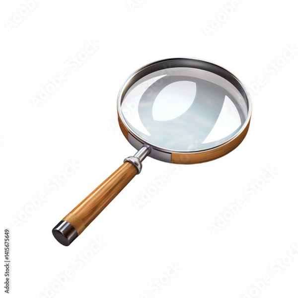 Fototapeta Magnifying Glass isolated on transparent background.
