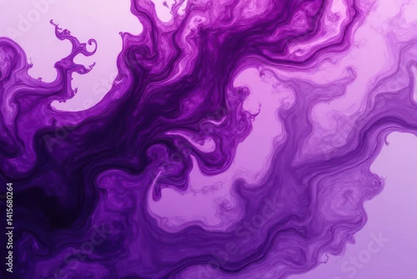 Obraz Mesmerizing Ink Swirls: Close-Up Photography of Vibrant Purple and Orchid Patterns in Water