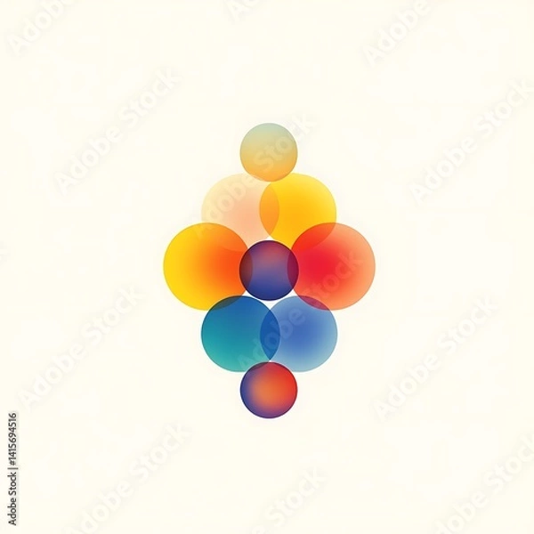 Fototapeta Abstract Composition of Colorful Circles Creating a Modern Art Aesthetic