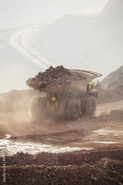 Fototapeta Mining Activity, mining dump truck