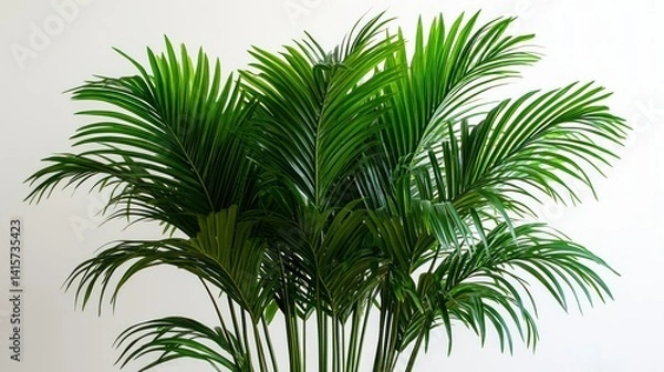 Obraz Vibrant green palms create a serene atmosphere in a well-lit indoor environment