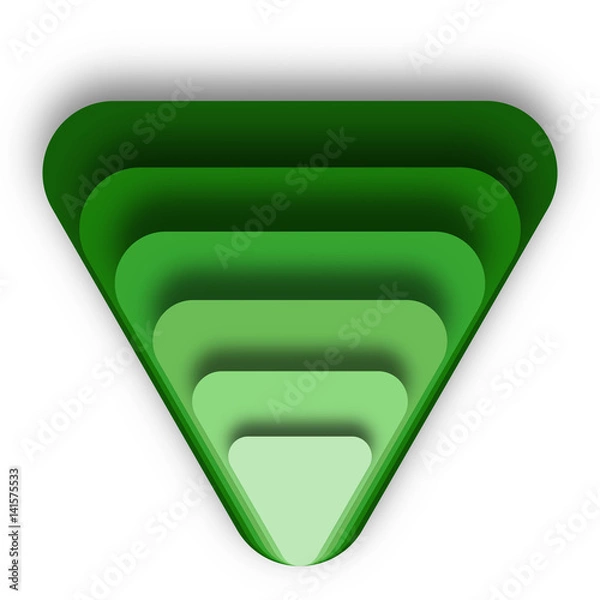 Obraz Multiple Layers of Green Triengles Stacked Up Design