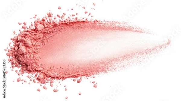 Obraz Soft coral blush powder mark with gradient blend and flying dust, high-resolution, PNG on white