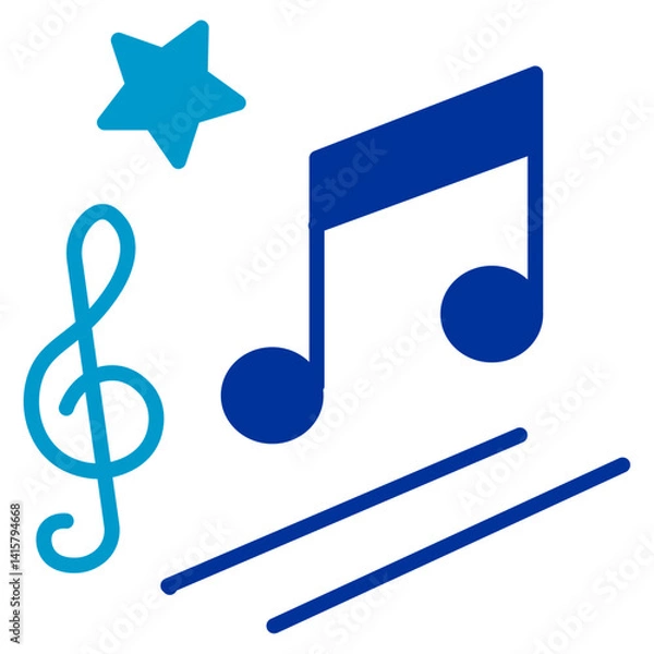 Fototapeta Background Music Vector Icon