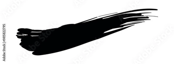 Fototapeta Black Brush strokes isolated on white background. Brush strokes grunge background. Vector brush stroke texture. Black ink, paint splatter. Grunge texture. Dry Brush Strokes and Scratches Retro Grunge 