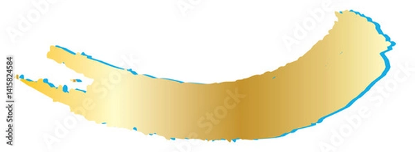 Fototapeta Ink Calligraphic Brush Stroke Vector, gold brush marks, gold color stain, golden brush stroke, golden texture, Set of vector sparkle golden mascara brush strokes.Luxury decor of gold  shiny foil.
