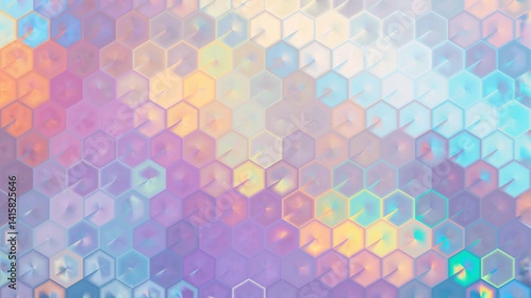 Fototapeta Soft pastel abstract background with 3D hexagonal pattern