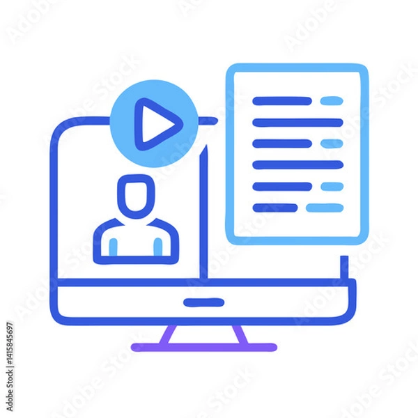 Obraz Online course or webinar concept, education vector design