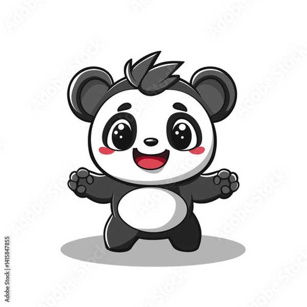 Fototapeta Panda Hugging Cute Illustration Vector Isolated Mascot Art 
