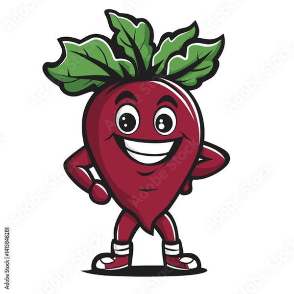 Fototapeta Beet Root Cute Illustration Vector Isolated Mascot Art 
