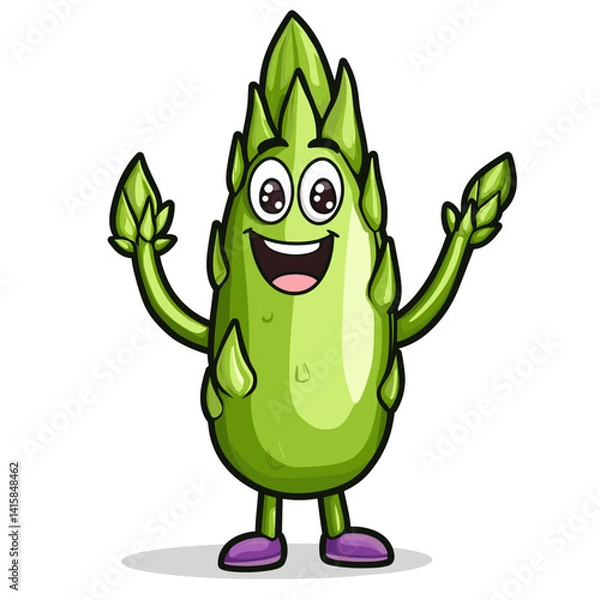 Fototapeta Asparagus Cute Illustration Vector Isolated Mascot Art 
