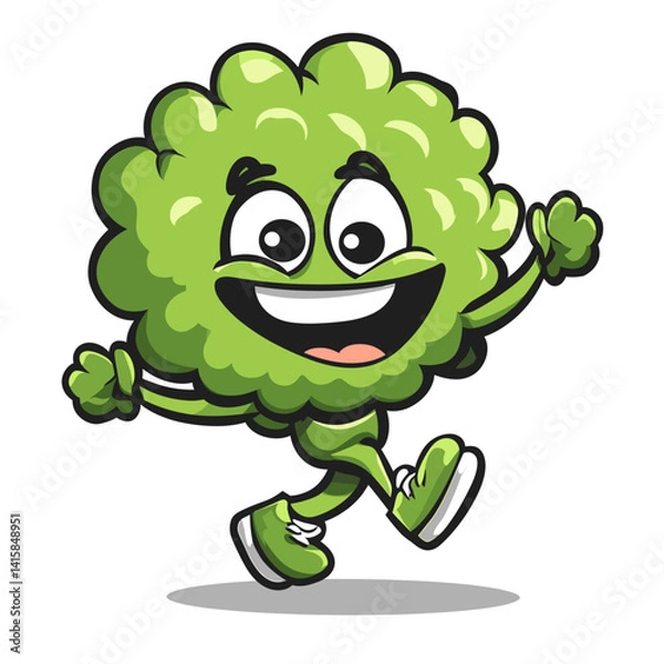 Obraz Broccoli Dancing Cute Illustration Vector Isolated Mascot Art 

