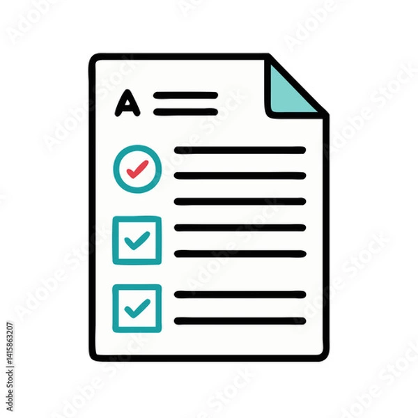 Obraz Completed Checklist Illustration with check marks and lines.