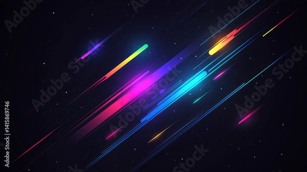 Obraz Futuristic neon speed lines in outer space