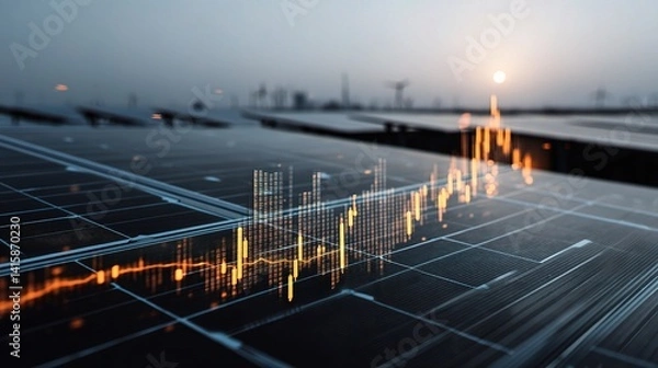 Fototapeta Global Surge in Electricity Pricing Visualized Through Data Analytics