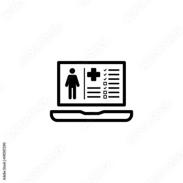 Obraz Patient Medical Record Icon. Flat Design.
