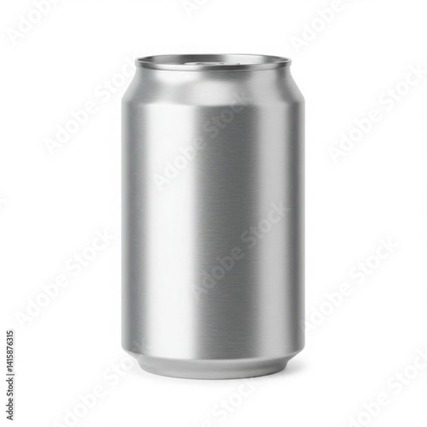 Obraz Aluminum can beverage container drink object product still life shot isolated on white background