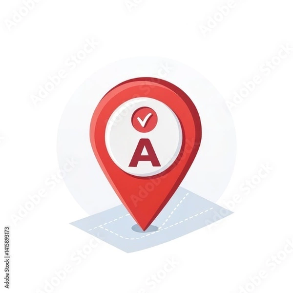 Obraz map pointer with pin icon