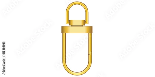Fototapeta Realistic Golden Metal Clasp Vector Illustration.	
