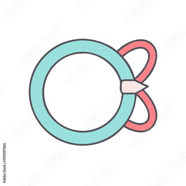 Obraz Abstract Circular Logo Design with Intertwined Ribbon Element and Pastel Colors
