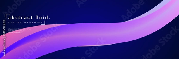 Fototapeta 3d Gradient Shape. Beautiful Abstract Liquid Fluid Background. Color Design For Creative Bg. Trendy Vector Swirl With A Minimal Bright Palette. Blue And Purple 3d Gradient Shape.