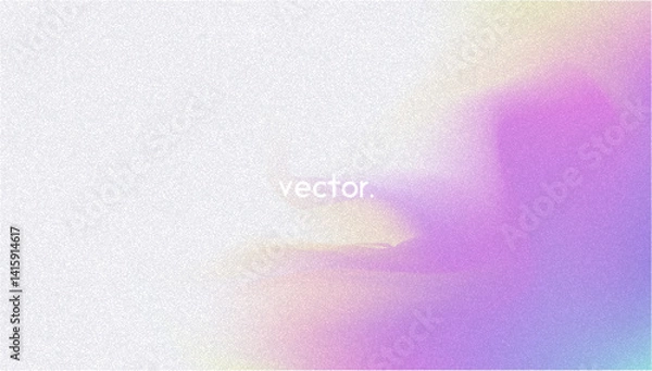 Fototapeta Noise Gradient Background. Abstract Grainy Bg In Pink, Purple And Blue Colors. Iridescent Hologram. Pearlescent Holographic Texture With Rainbow Foil. Liquid Paint Wave With Elegant Shine