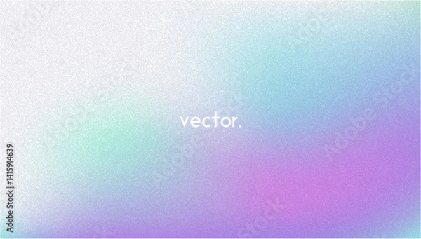 Fototapeta Noise Gradient Background. Abstract Grainy Bg In Pink, Purple And Blue Colors. Iridescent Hologram. Pearlescent Holographic Texture With Rainbow Foil. Soft Pastel Mesh With Neon Glow And Blur