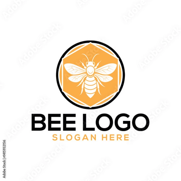 Fototapeta bee silhouette logo vector line art logo design