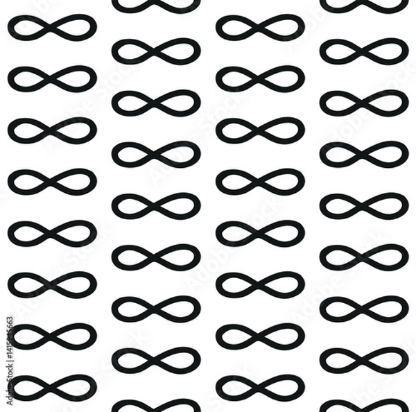Fototapeta Vector seamless pattern of hand drawn sketch doodle infinity sign isolated on white background
