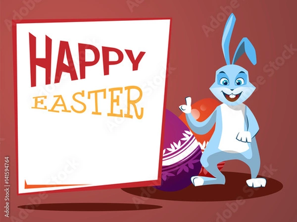 Obraz A postcard with an Easter bunny