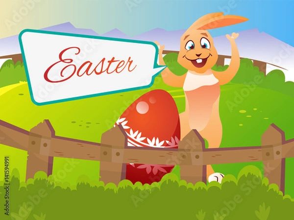 Obraz Easter rabbit with an egg