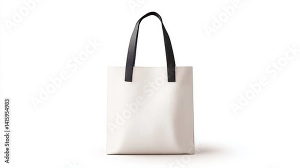 Obraz Minimalist Canvas Tote Bag Mockup Isolated on White Background. Created using generative AI tools