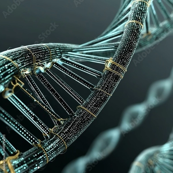 Fototapeta Artificial DNA molecule the concept of artificial intelligence