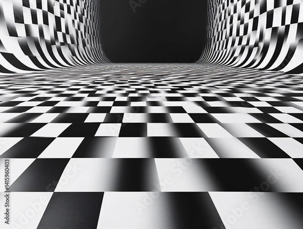 Obraz geometric op art moirã© pattern black and white