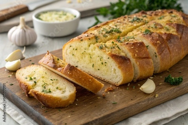 Obraz Baked garlic butter bread