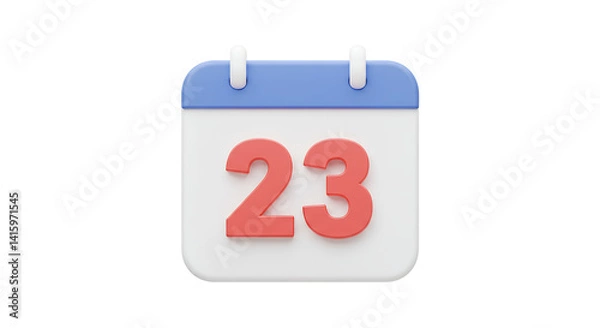 Fototapeta Calendar Date on Twenty Third Day 3D Rendering