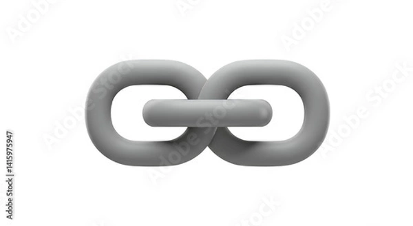 Fototapeta Link Chain Connection Concept on Isolated White Background