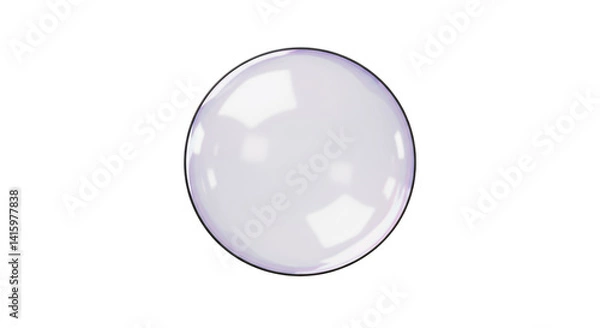 Fototapeta Floating Shiny Orb on White Background for Design Element