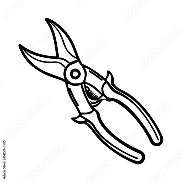 Obraz Pruning shears icon isolated, garden tool maintenance concept