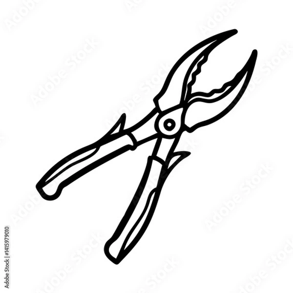 Obraz Tree pruner icon isolated, essential gardening tool concept