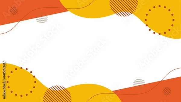 Obraz 抽象的な幾何学模様のフレーム素材 チラシ・Web・動画背景16:9サイズ 茶色