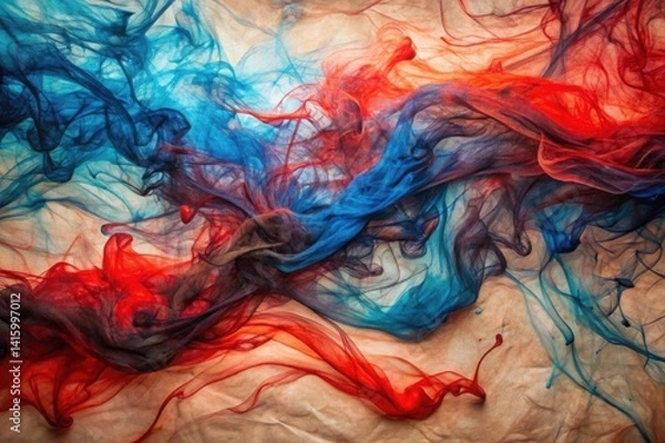 Fototapeta Lava Ink Flow on Parchment Background