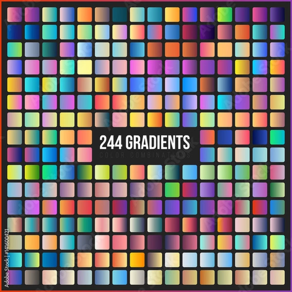 Obraz Vector mega set of 244 gradients.