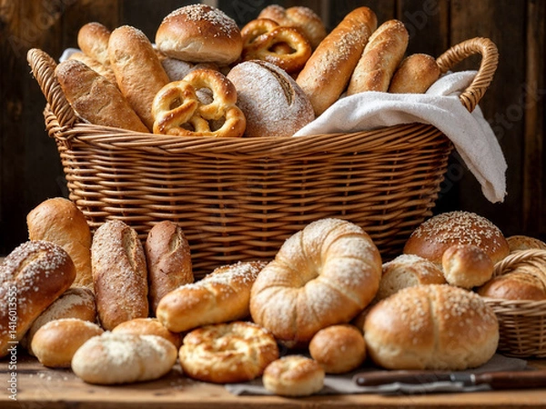 Obraz Ein Brotkorb voller Köstlichkeiten