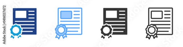 Fototapeta Professional Certification Blue Icon